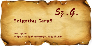 Szigethy Gergő névjegykártya